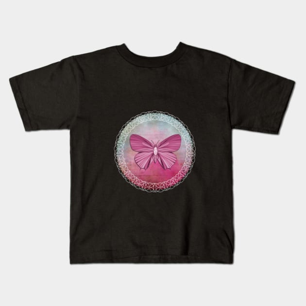 Little Butterfly pink Kids T-Shirt by Family shirts